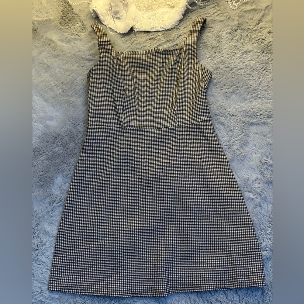 SHEIN Black and White Houndstooth Mini Dress